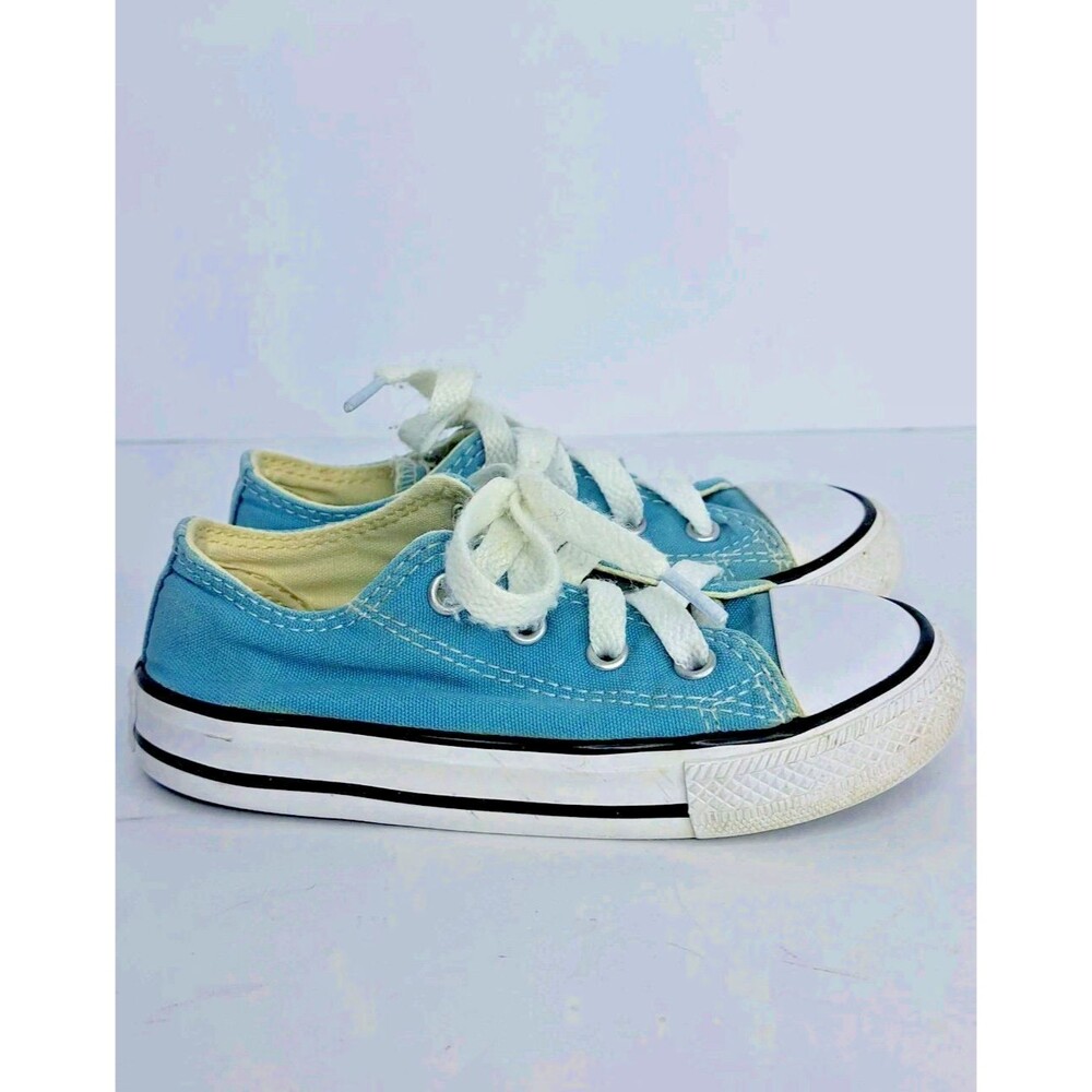 Converse Infants Chuck Taylor All Star Teal Ox Low Top Sneakers Size 8 Euc